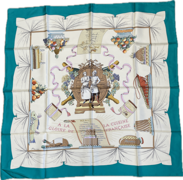 S Hermès Foulard 90 A la gloire de la cuisine française