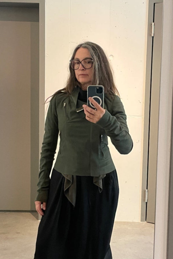S Rick Owens Lederjacke grün S