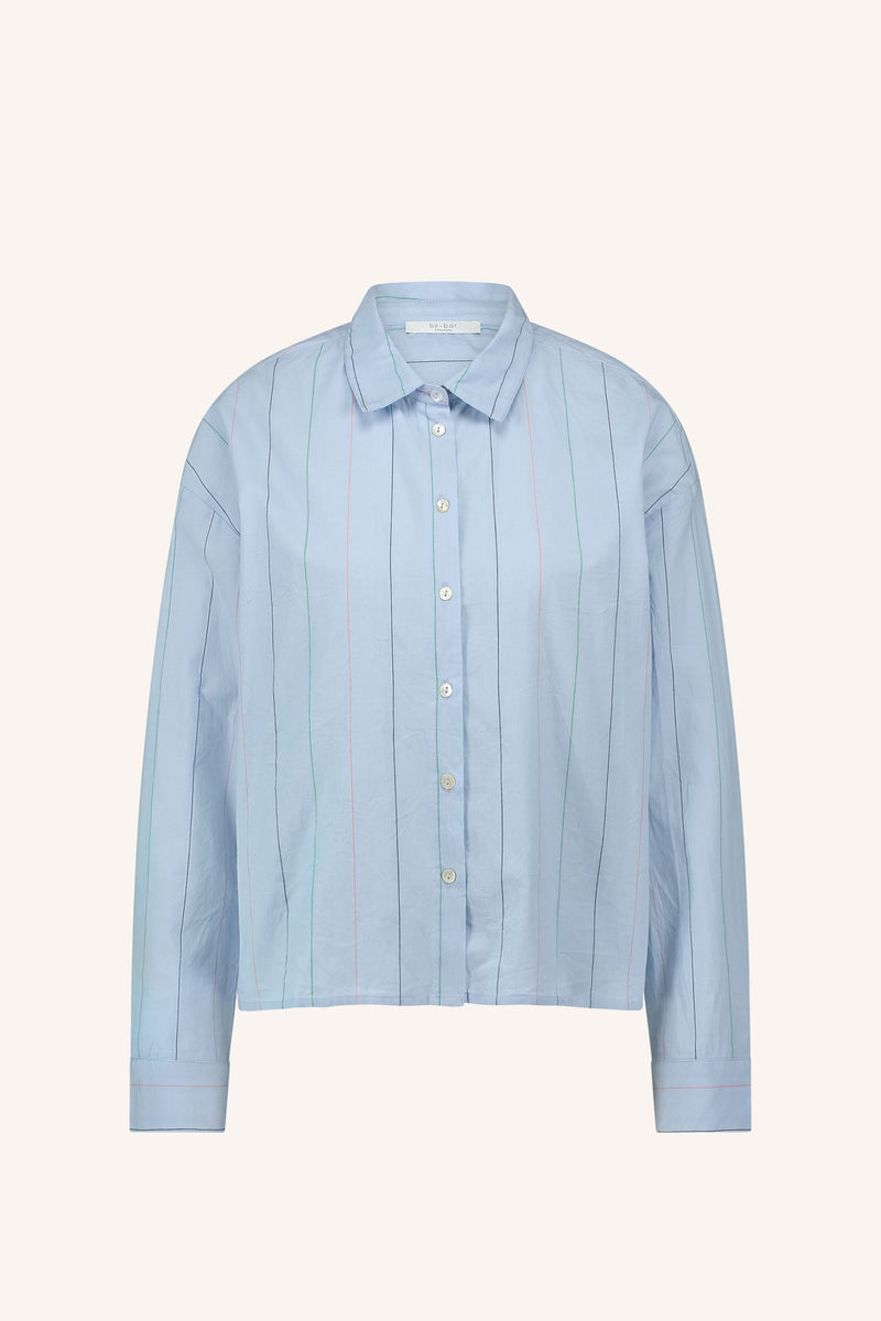 Elvie Stripe Chambray Blouse