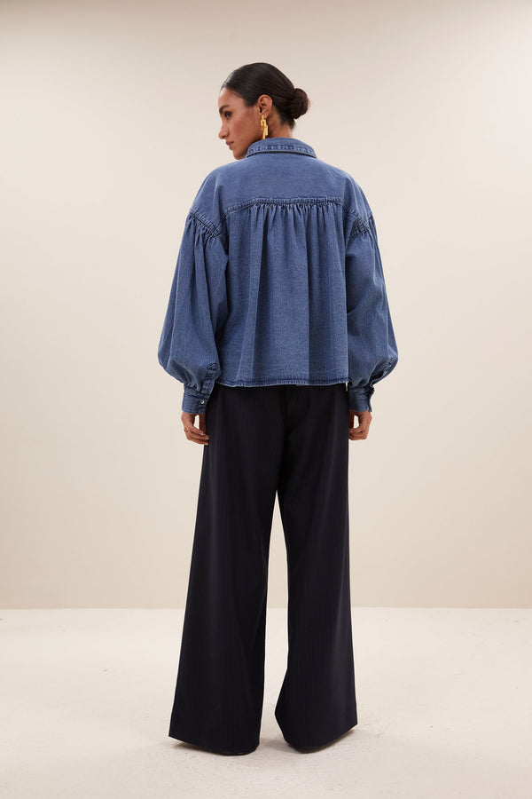 Sarah Short Denim Blouse