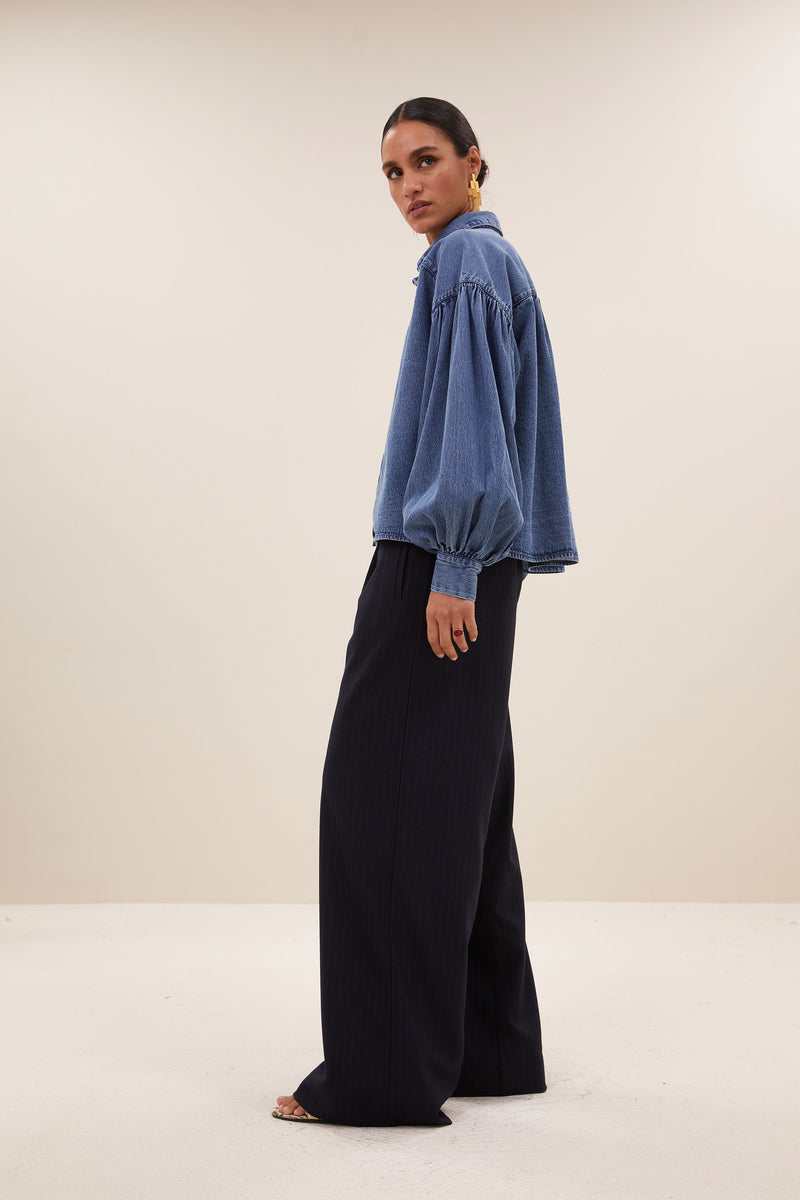 Sarah Short Denim Blouse
