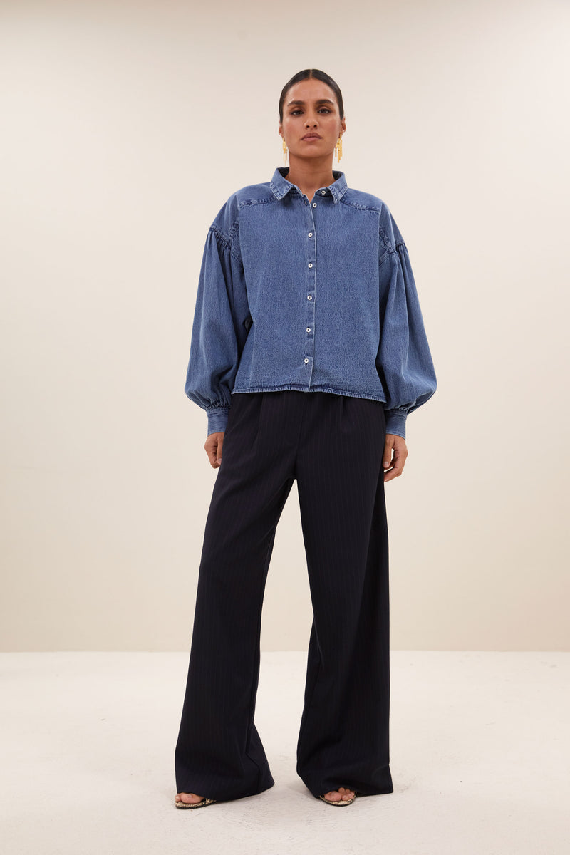 Sarah Short Denim Blouse