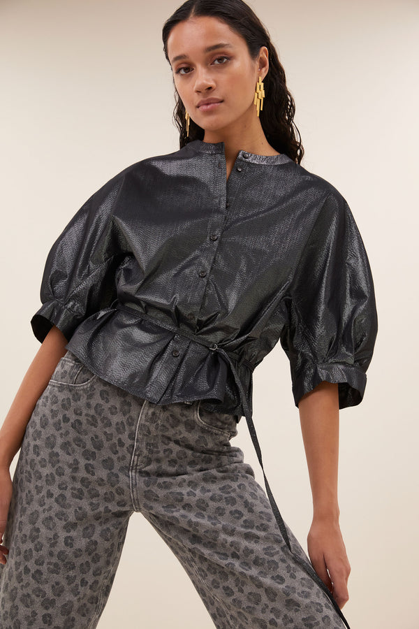 Christel Dark Silver Blouse