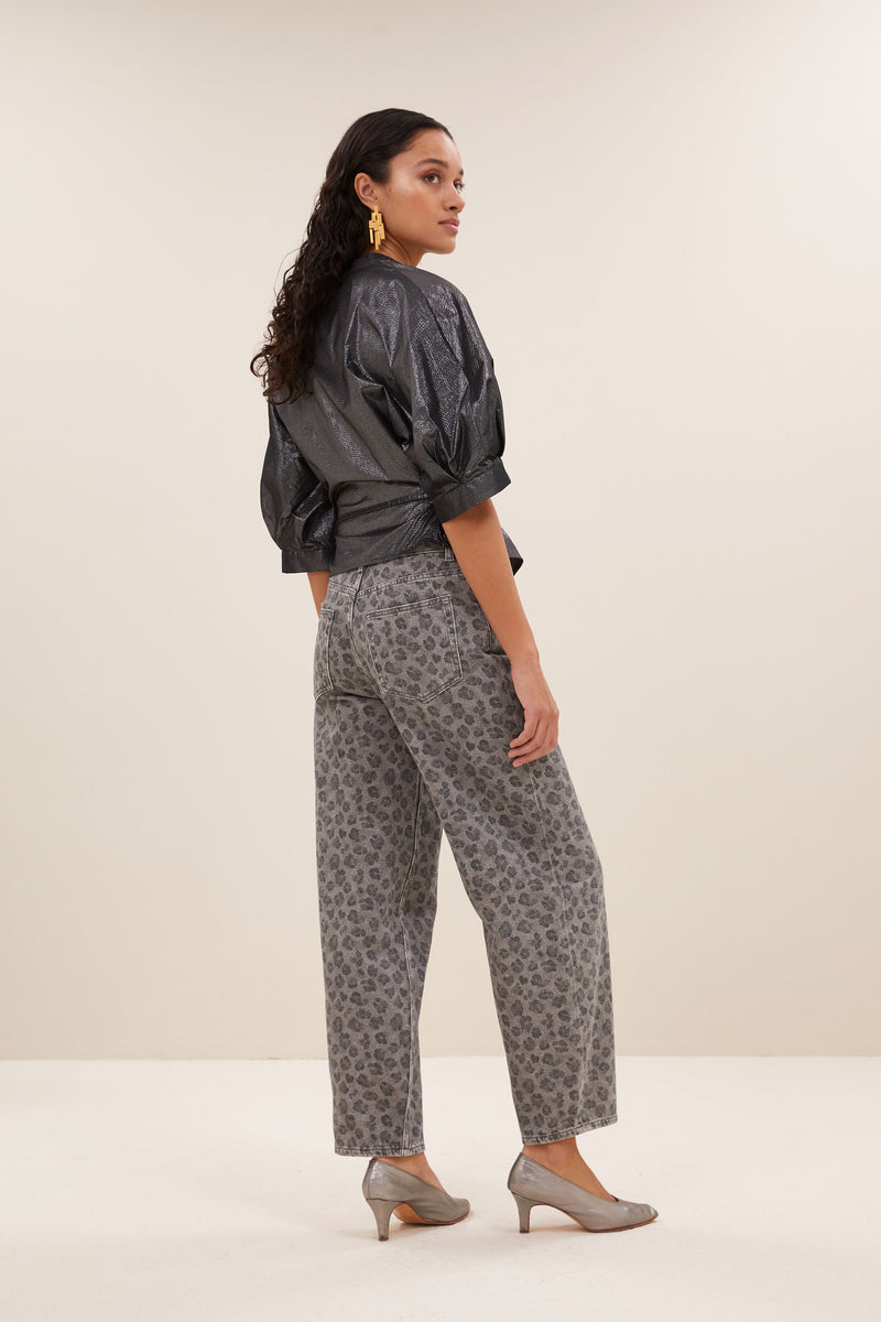 Christel Dark Silver Blouse