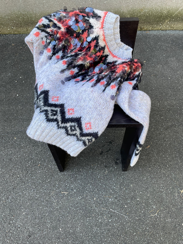 Paillette Jacquard Roundneck
