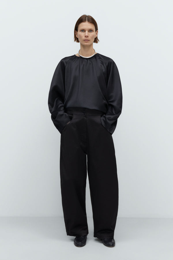 Satin Curved Pants