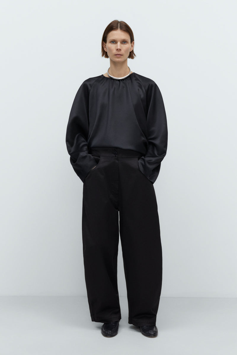 Satin Curved Pants