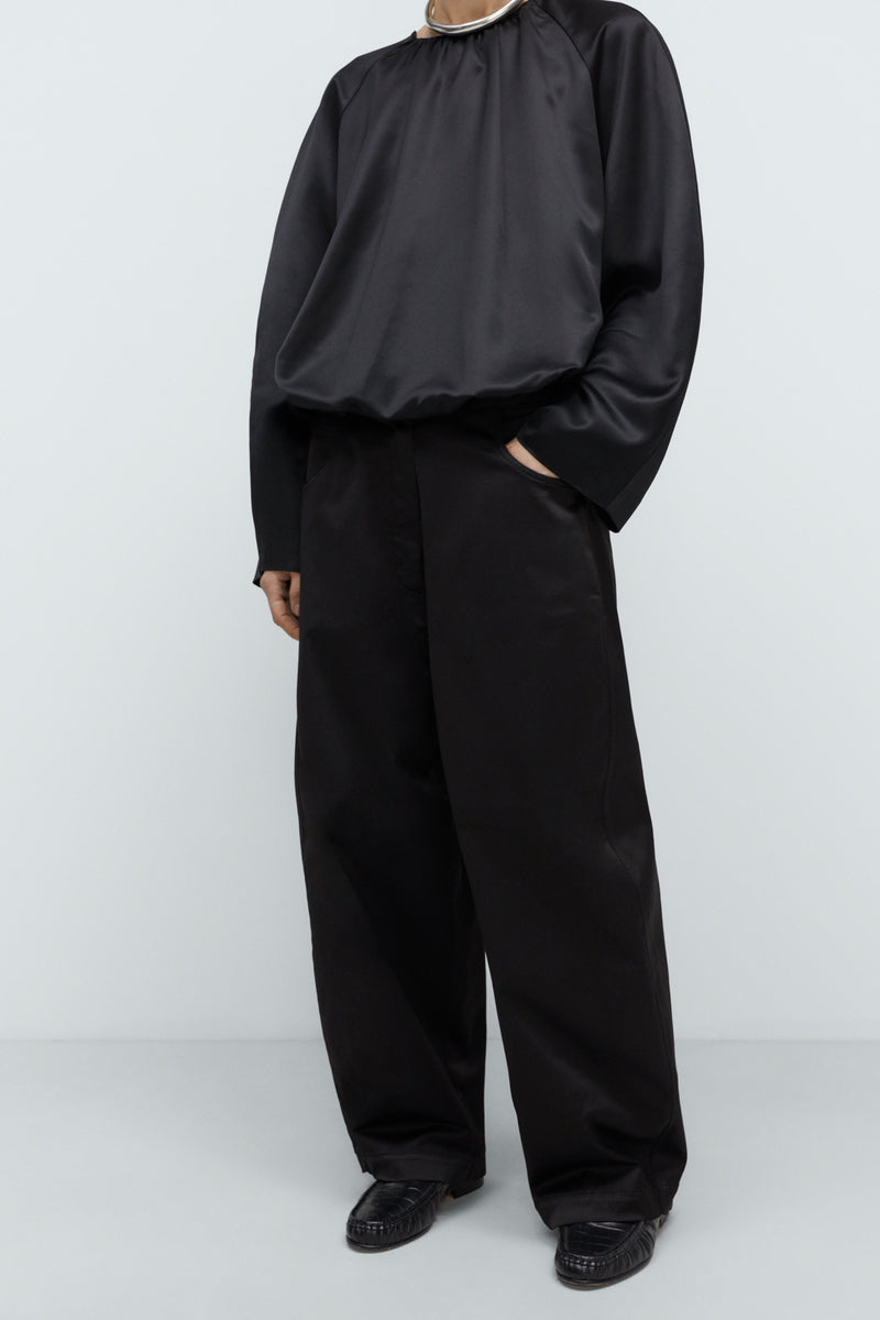 Satin Curved Pants