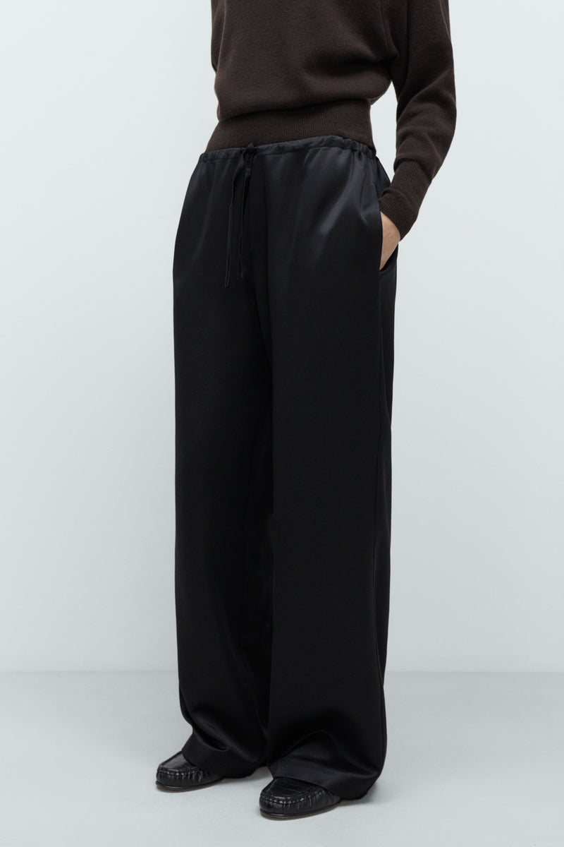 Satin Curved Pants