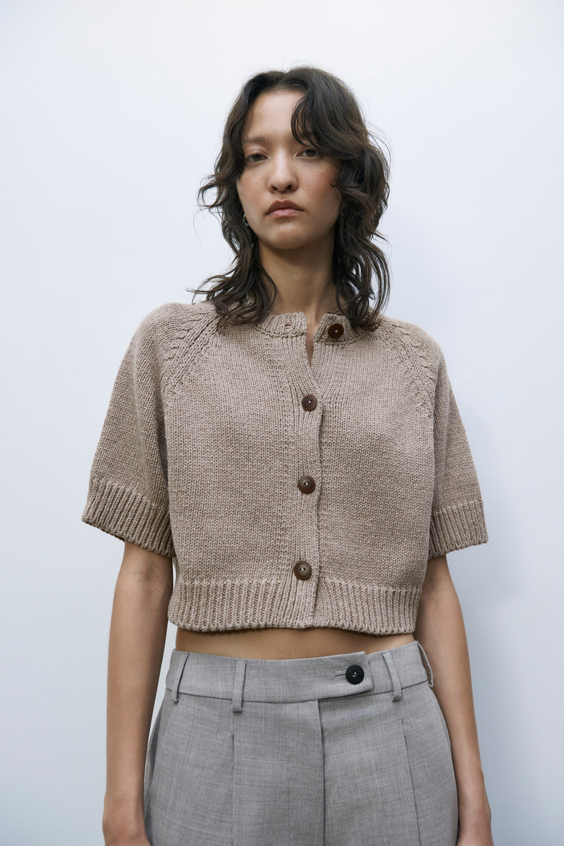 Button Top Taupe