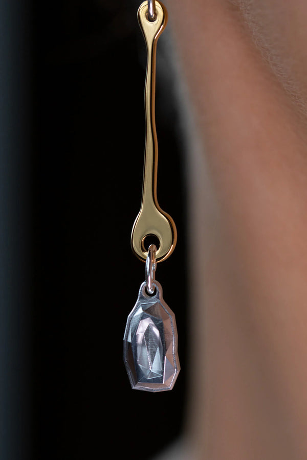 Diamond Bone Hook Earrings