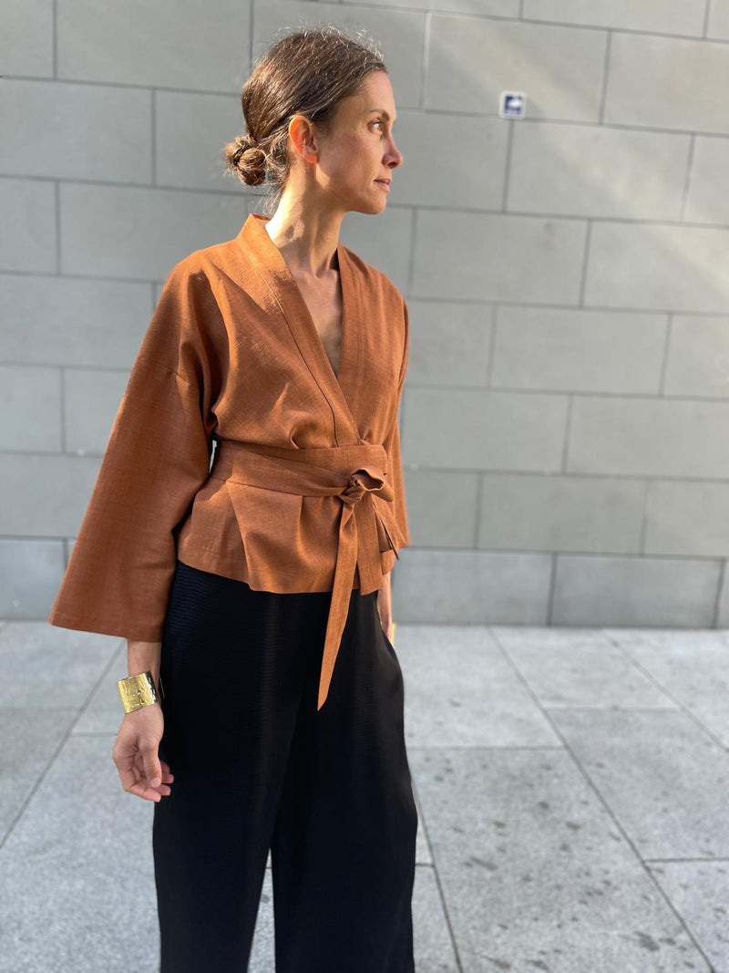 Bluse Kimono langarm