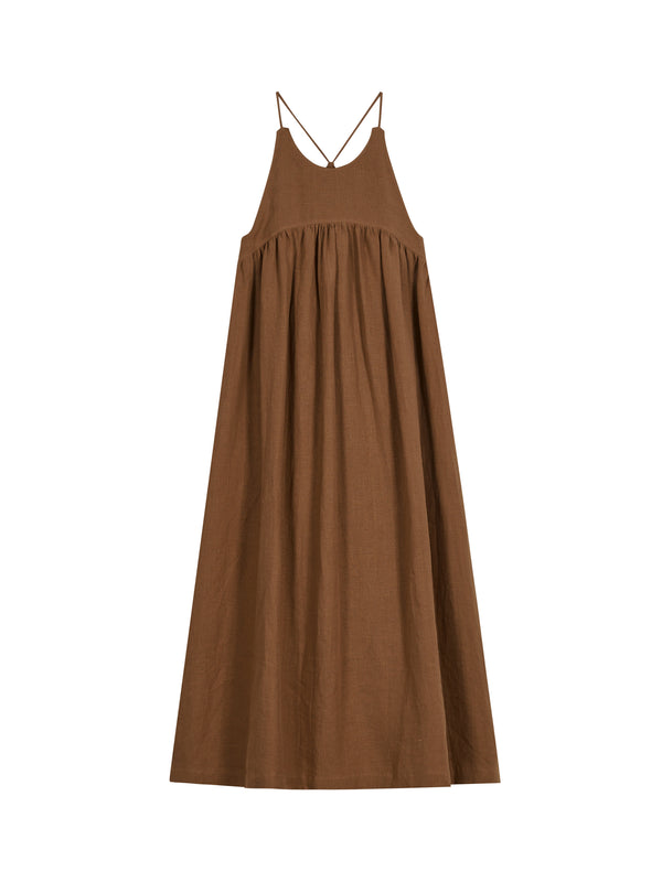 Linen Empire Halter Dress