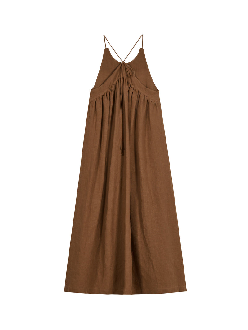 Linen Empire Halter Dress