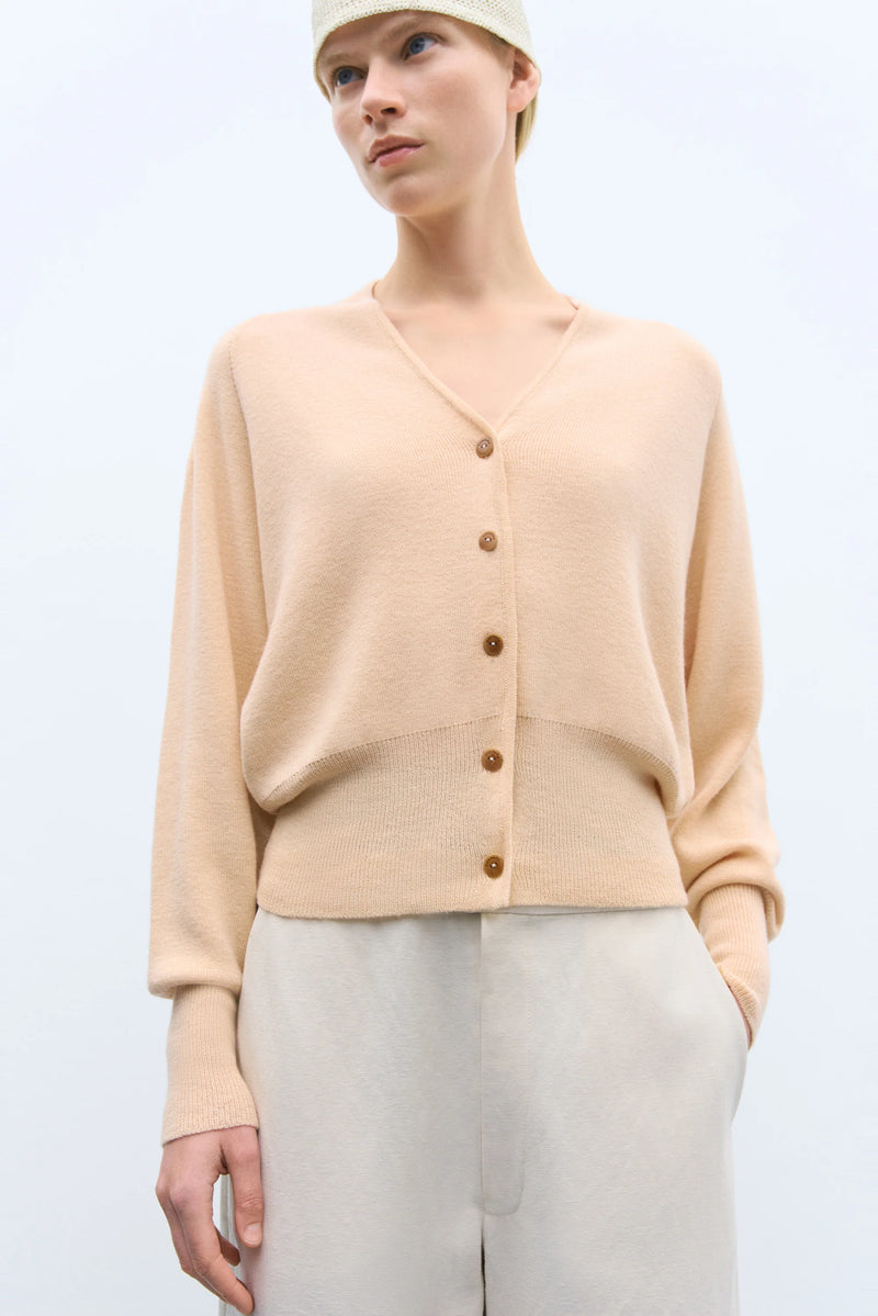 Merino & Cash. Cardi Peach