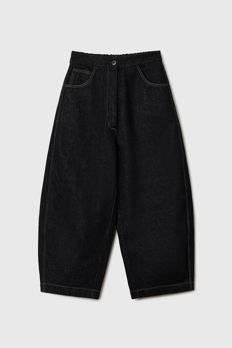 Curved Denim Pants