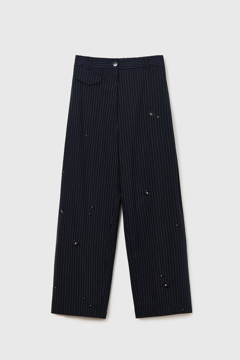 Flower Pinstripe Pants