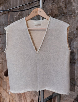 Top V-Neck grober Jersey