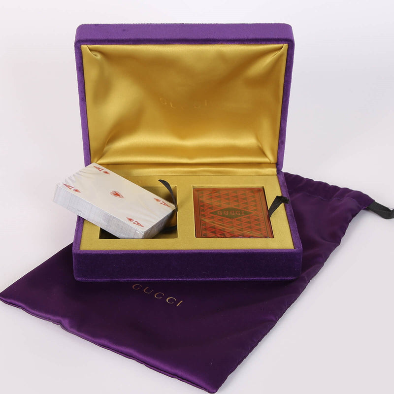 S Gucci Playing Card Set Velvet Box