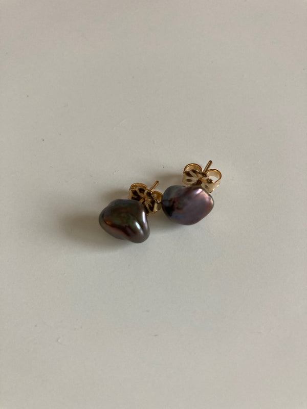 Ohrschmuck Aubergine Keshi (21-B.01)